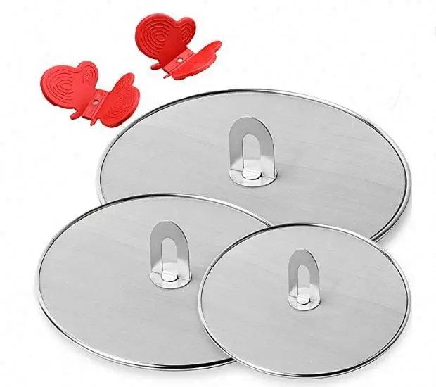 rease Splatter Screen for Frying Pan Grease Splatter Guard Oil Cover  Foldable Knob Skillet Splatter Shield