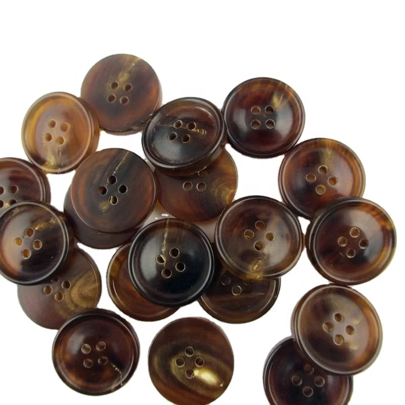 4 holes brown buffalo real horn button for suit