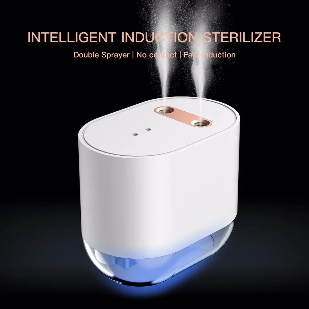  2021Newest design Double Hole Automatic Alcohol Dispenser Touchless Hand Sanitizer 100ml/7.2ozc alcohol