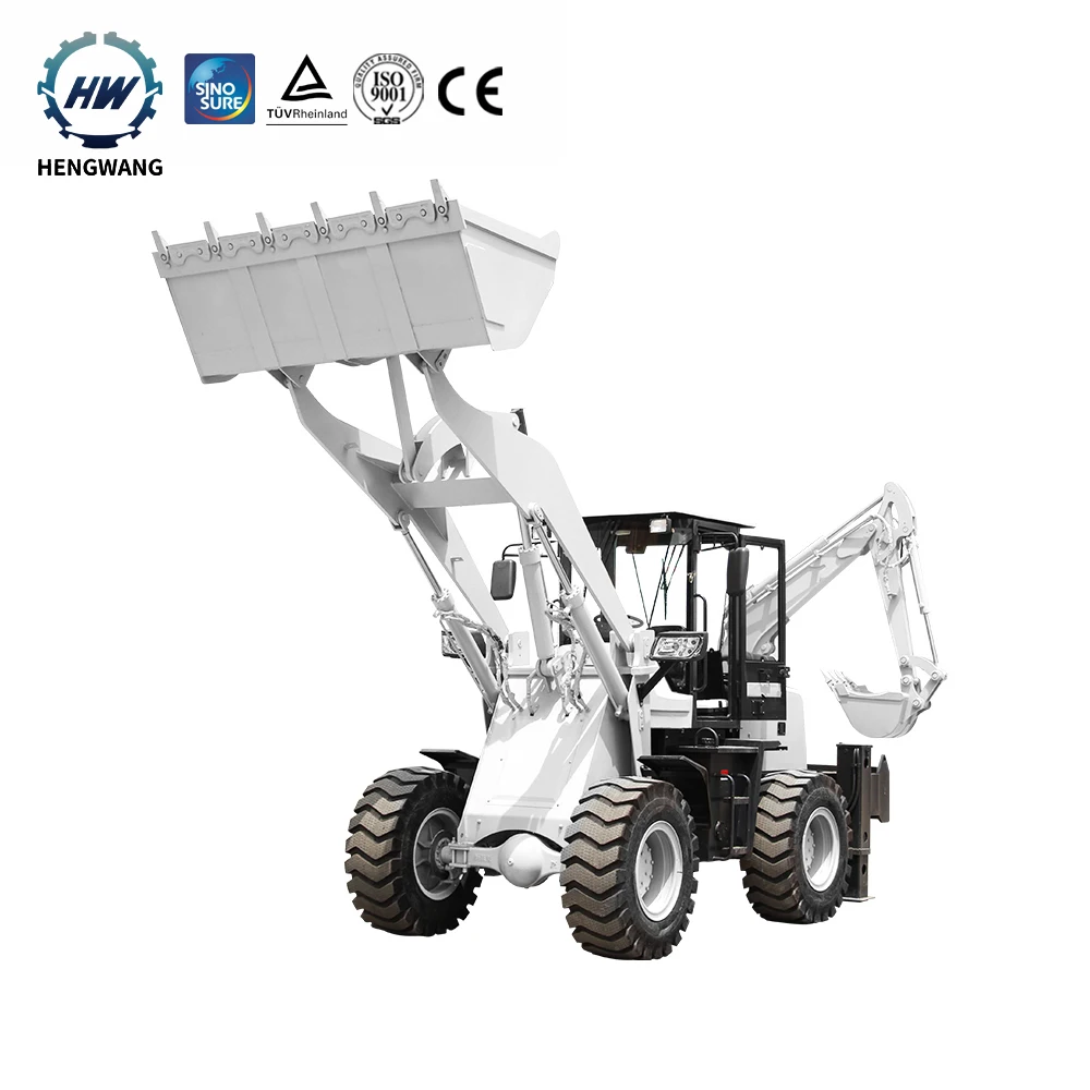 Hengwang HW15-26 мини-трактор с передней стороны маленький экскаватор-погрузчик экскаватор погрузчик закрытой кабиной