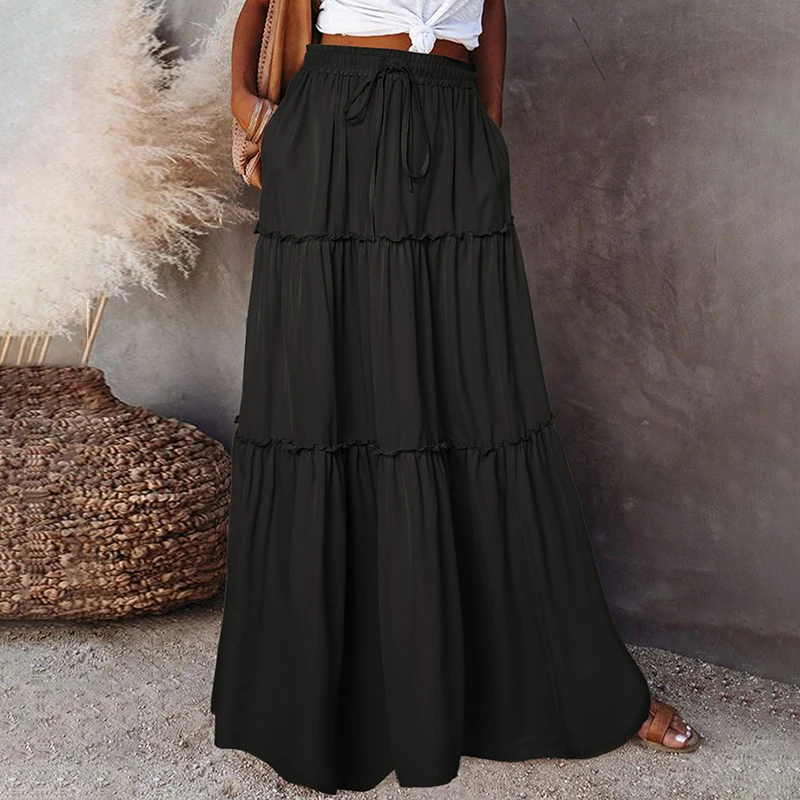 Wholesale Fashion Side Split High Waist Wrap Skirts Women Elegant Maxi Long Skirt