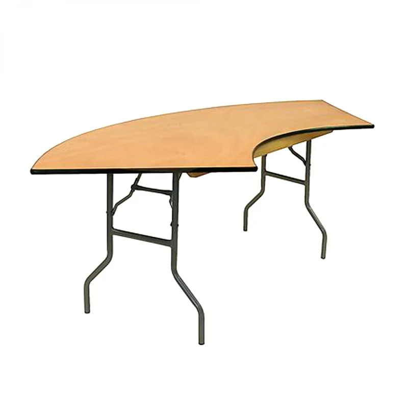 Hot Sell Factory Produce Folding Arched Sector Alien Wooden Collapsible Banquet Hotel Dining Table