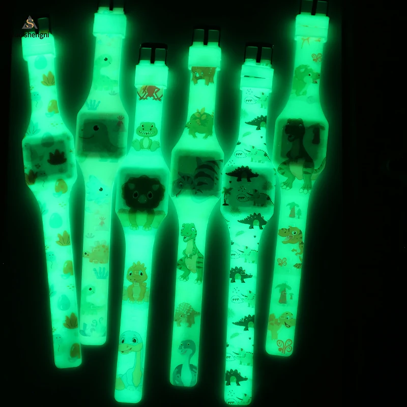 Digital silicone watch girl luminous watches night sparkling LED display waterproof wristwatch