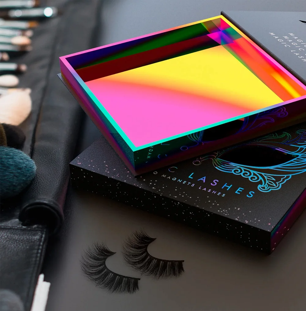 Real mink eyelash strips custom box magnetic natural colorful lash foil stamping mask eye lashes box storage packaging