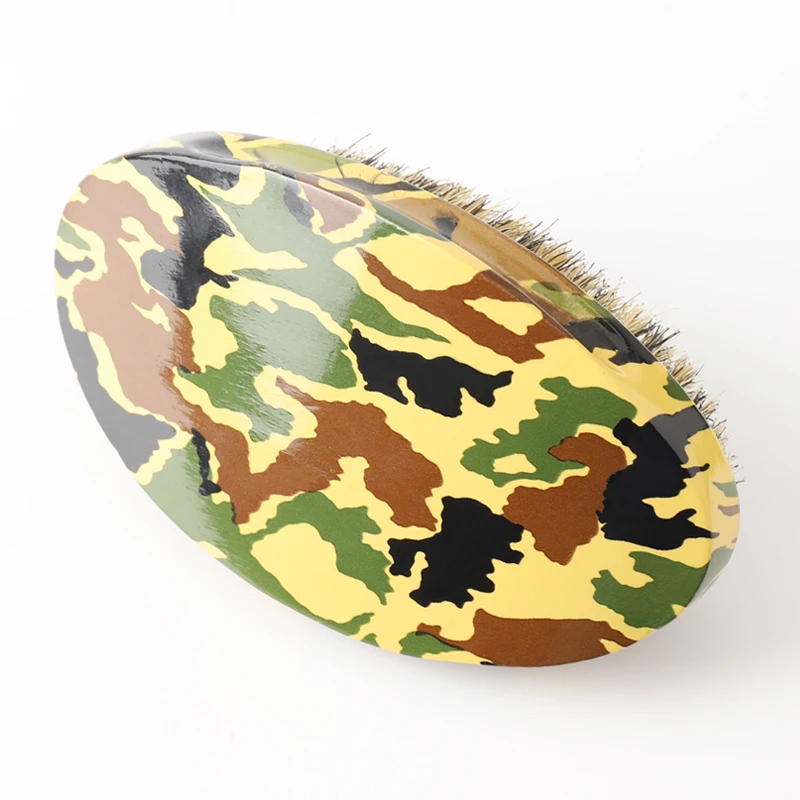 Mix Boar Bristle Palm Brush Beech Wood Beard Brush Curved Wave Brush