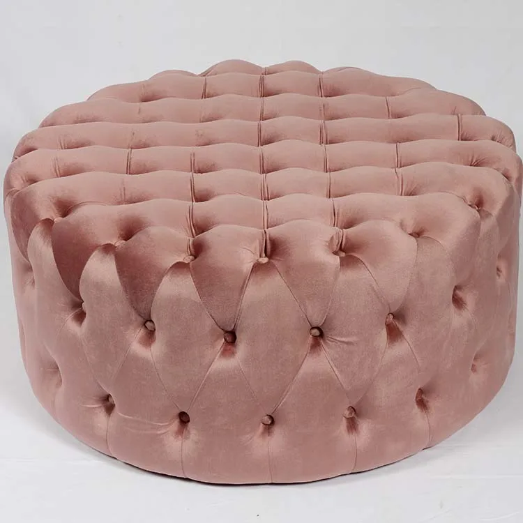 bean bag Velvet Shoe Changing  Living Room Luxury Home Small Makeup Stool round Button ottoman