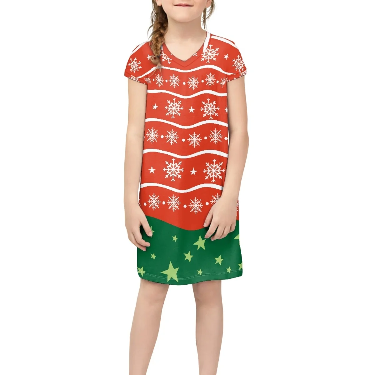 Wholesale Latest Fashion Kids Dresses for Girls Customization Girl Dress Christmas Clothings Short Sleeve 11 year old girl