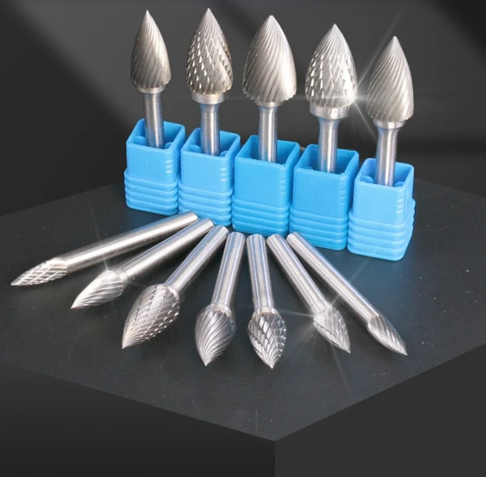 Hot sale Point Tree shape 6mm shank MX cutting tooth type G tungsten carbide rotary burr for wood steel metal carving