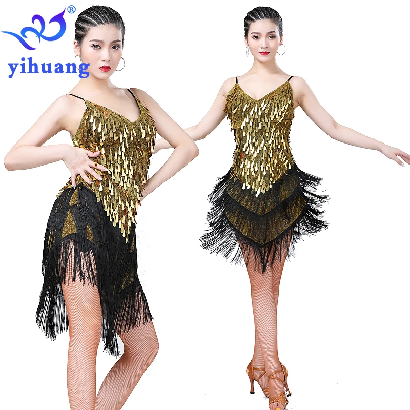 V-образный вырез Женская 1920s платье-Чарльстон красивое модное платье Чарльстон в стиле Гэтсби кисточкой Блестки платье на Хэллоуин; Костюмы для сцены;