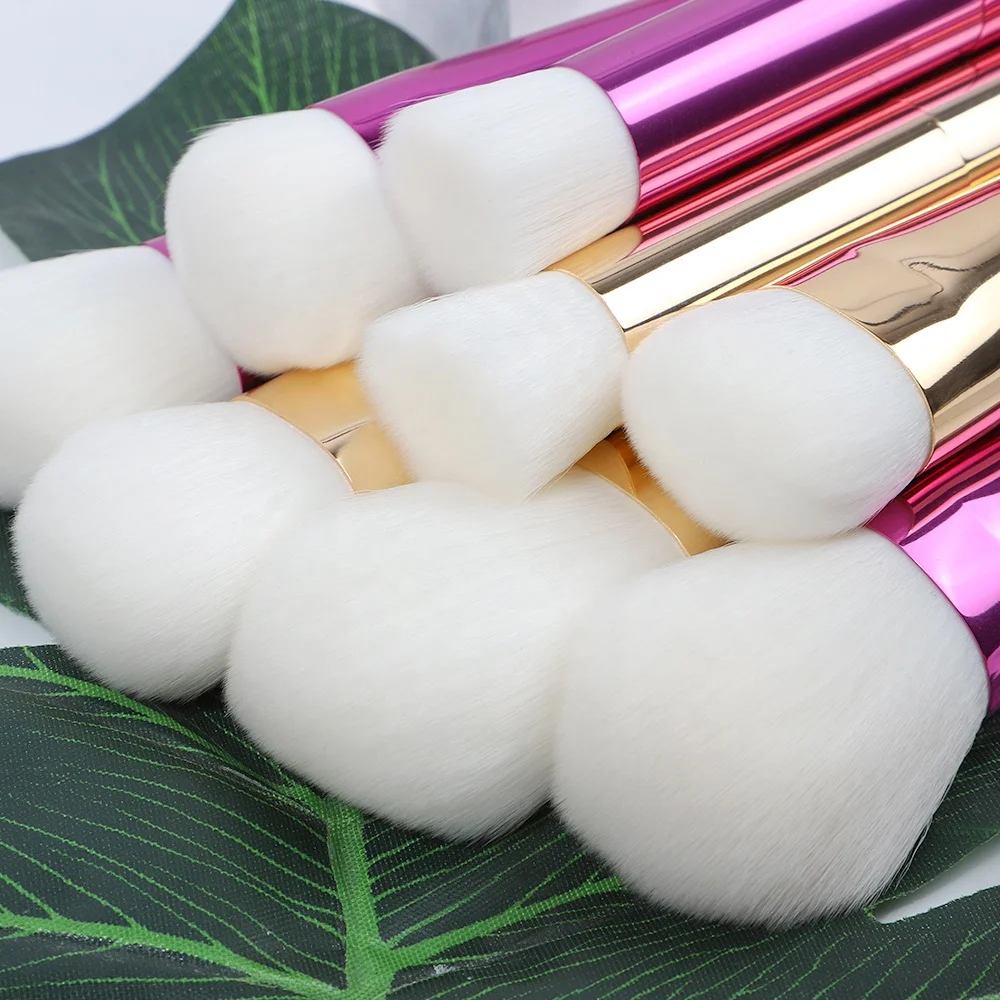 DIAS 8pcs Gold Aluminum Face Premium Synthetic Pink Vegan Private Label Luxury Makeup Brush Set Custom Logo