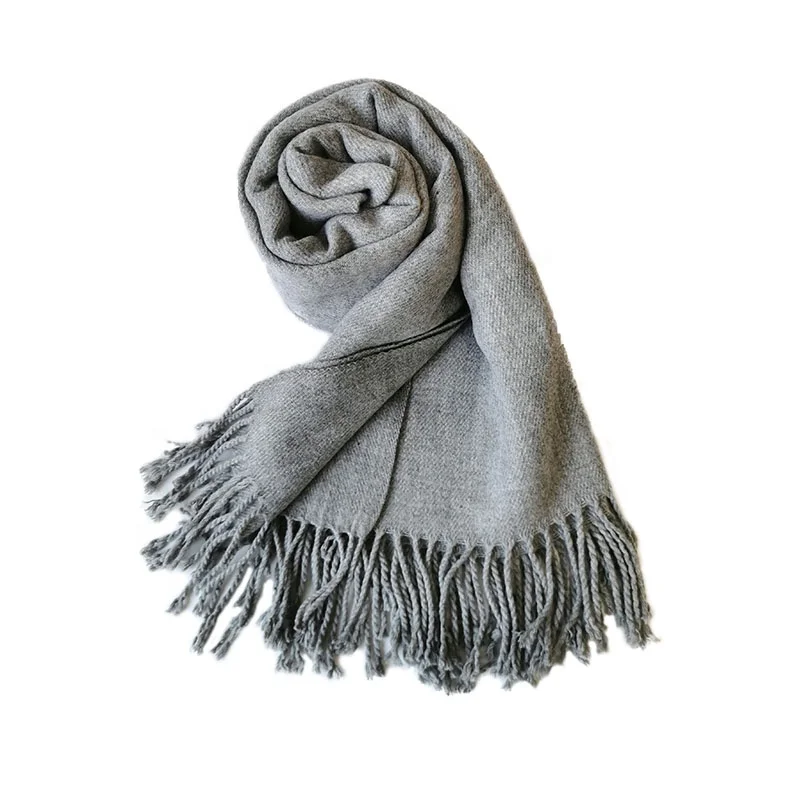 
Amazon Hot Selling Solid And Soft Woven Scarves For Men And Women Tassels Scarf 
