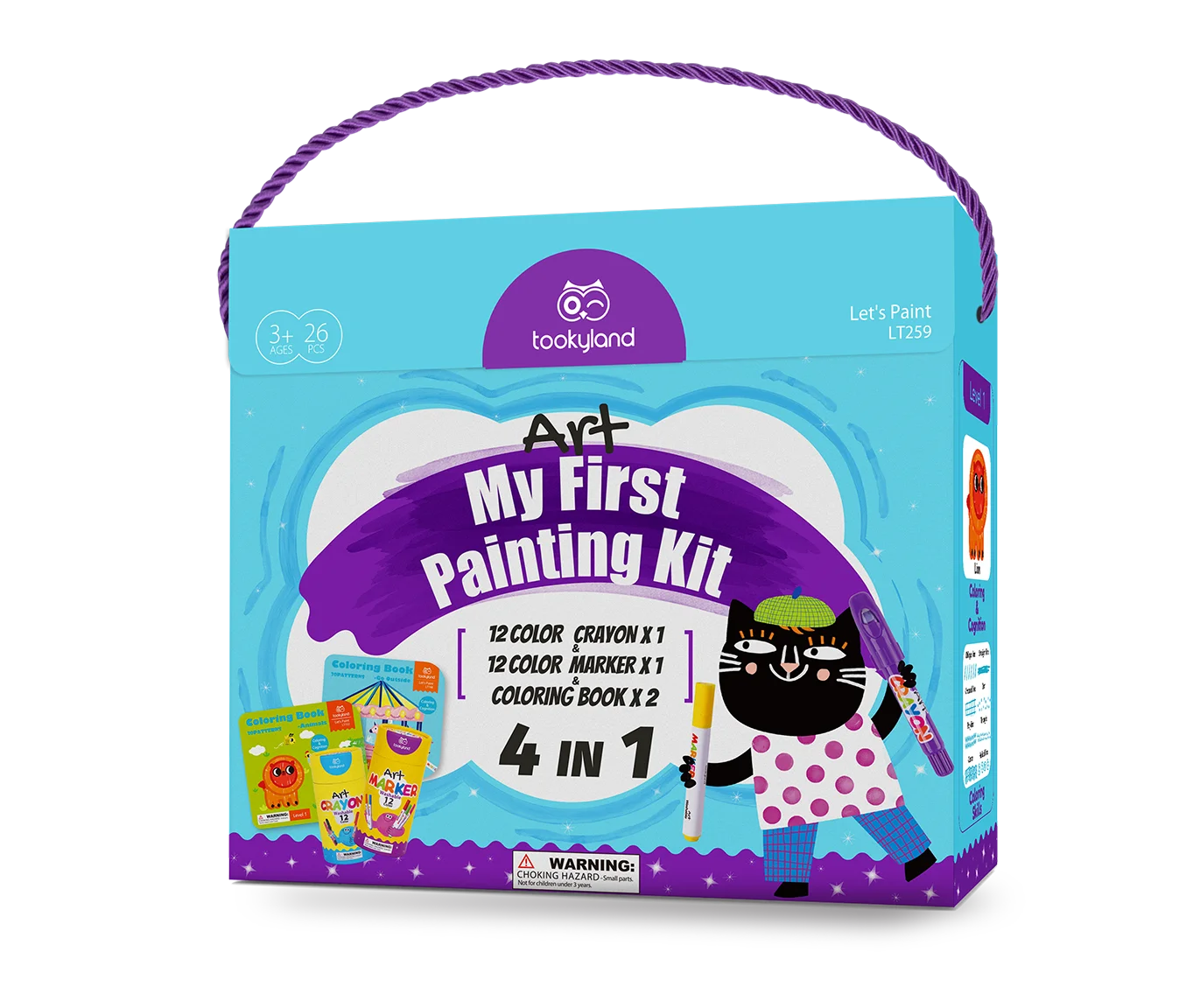 RTS Little Artist Art Kit with 12 colors Washable Crayon ,Washable Marker and 2 Coloring Book kids Art Drawing Set