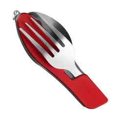 Портативный набор столовых приборов 4 в 1, ультралегкие столовые приборы из нержавеющей стали для путешествий, кемпинга, набор столовых приборов для путешествий