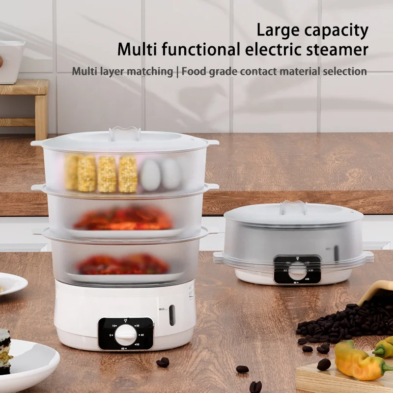 Kitchen Appliance Timing Food  Steam Cooker 13L 800w High-power Electric Vegetable/seafood Steamer