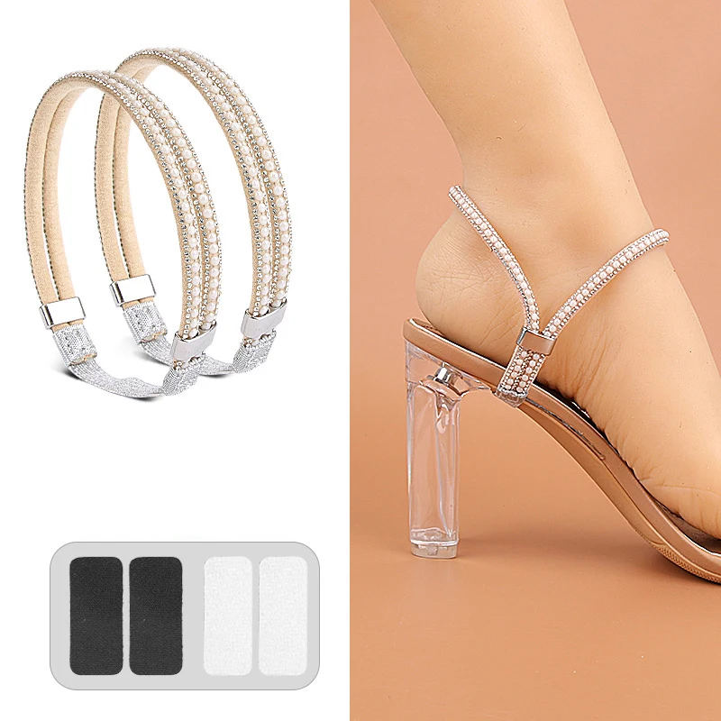 Anti-drop Heel Straps For High Heels bling Adjustable Straps Sandals Laces Ankle Shoe Belt Holding Rhinestones Shoe Decoration