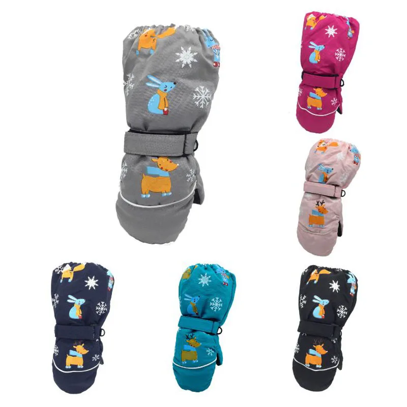 4-7 Year Old Water Resistant Warm Kids Winter Skiing Mitten
