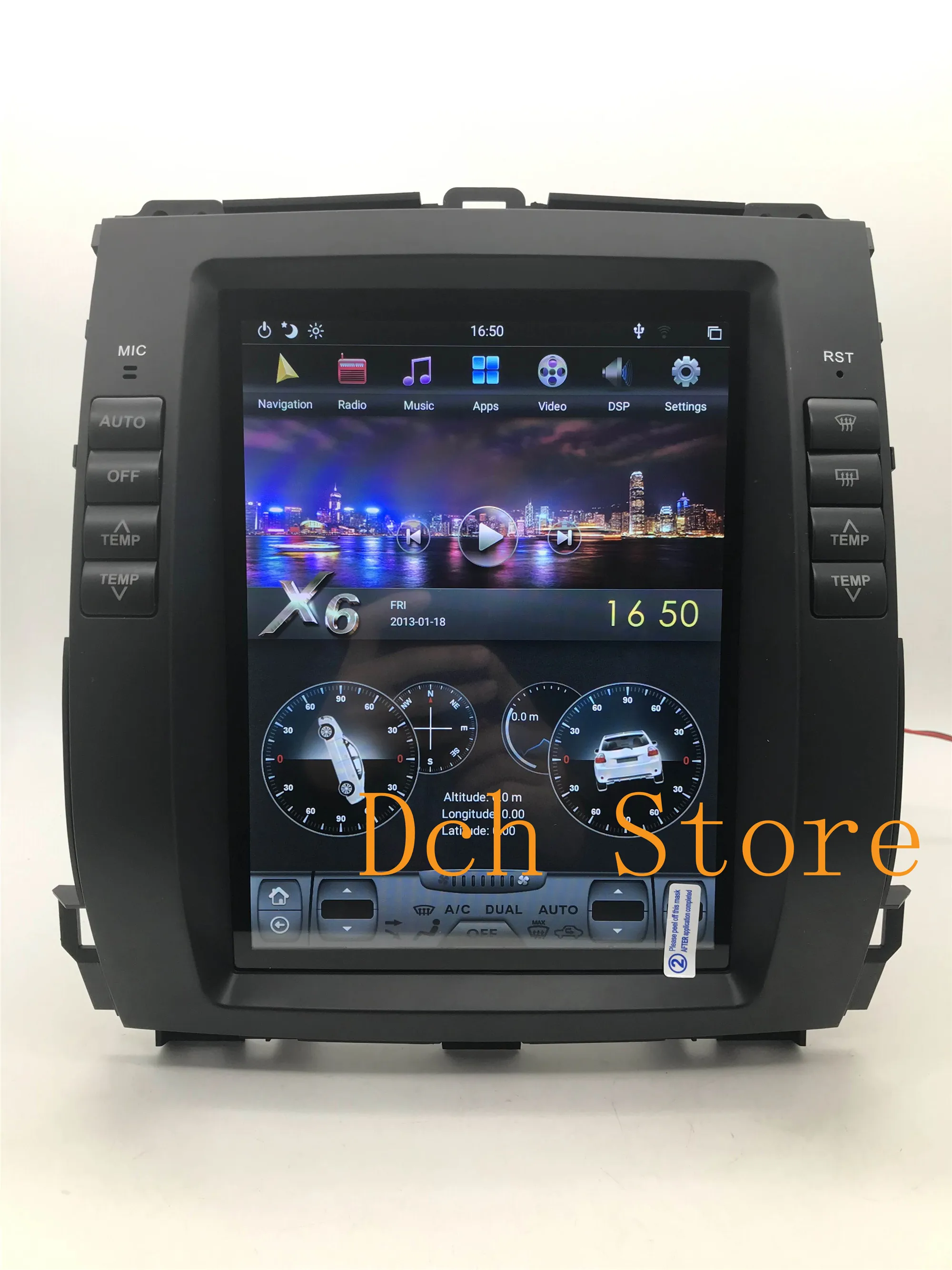 10 4 'android 9 0 автомобильный dvd-плеер для Prado 120 land cruiser 2002- 2009 LEXUS GX470 tesla style PX6 CARPLAY радио