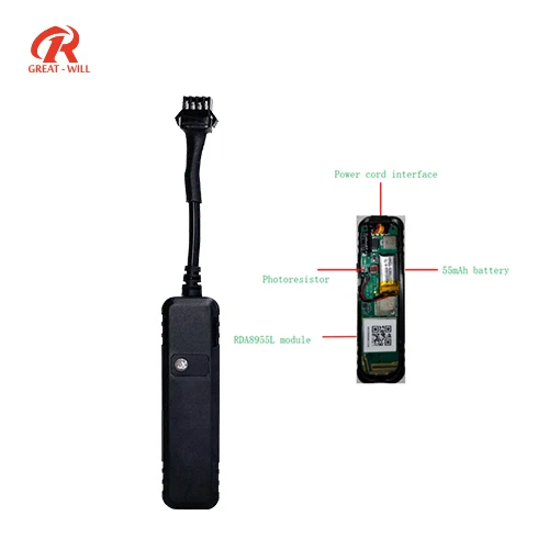 Greatwill GPS Tracker For Car With Battery Real Time Tracking Light Sensor Alarm Motorcycle Car Hard Wired GPS Tracking Device