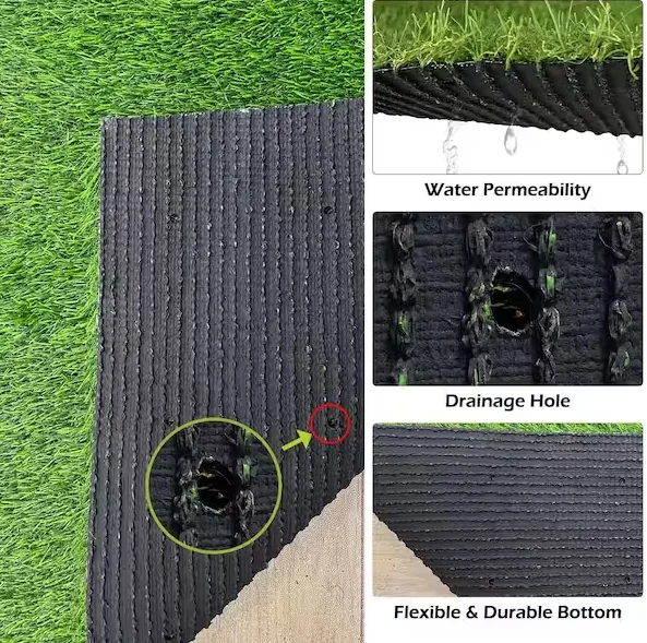 Three Colors Green Color Dtex and Density Customized Decorative Grass 3/8 Gauge Leisure Grass