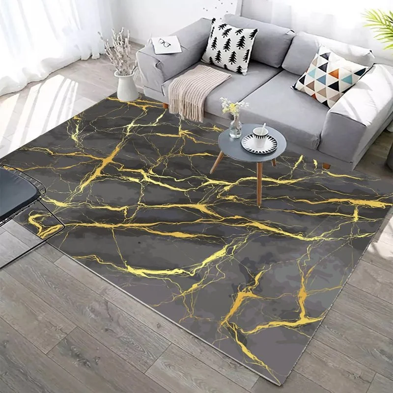 Customized printing marble rug living room tapis wholesale modern style decoration household sofa carpet