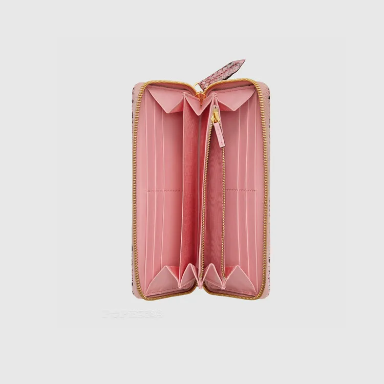 BSCI Authorized Factory #PA0121 Snake Pattern  Purse Rfid Women Vegan Leather Women Wallet Credit Card Holder With Zipper