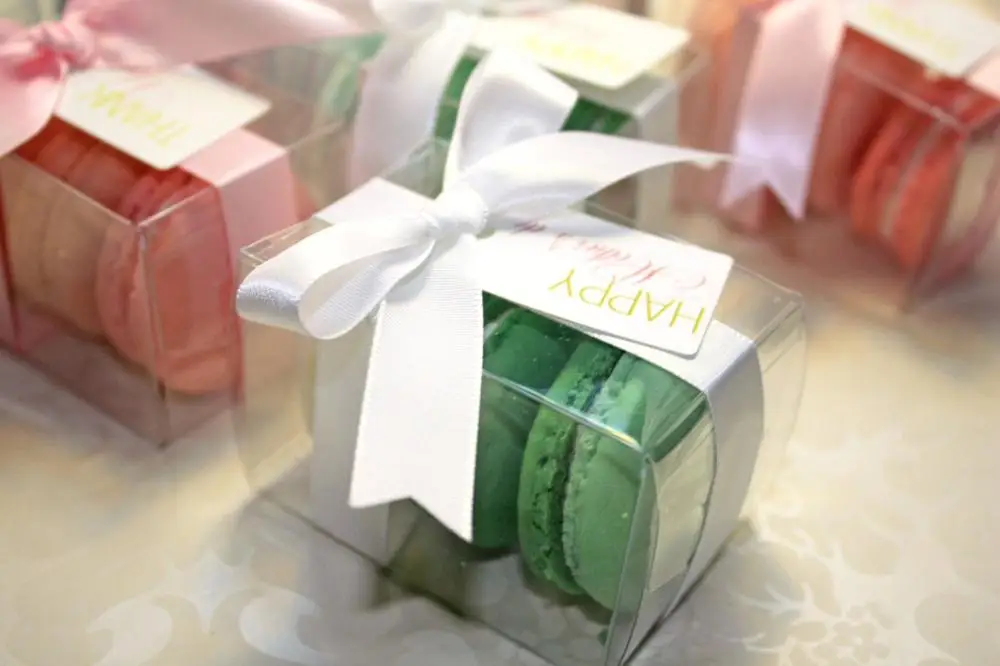 Factory Supply Custom Logo Clear Plastic Macaron Gift Boxes