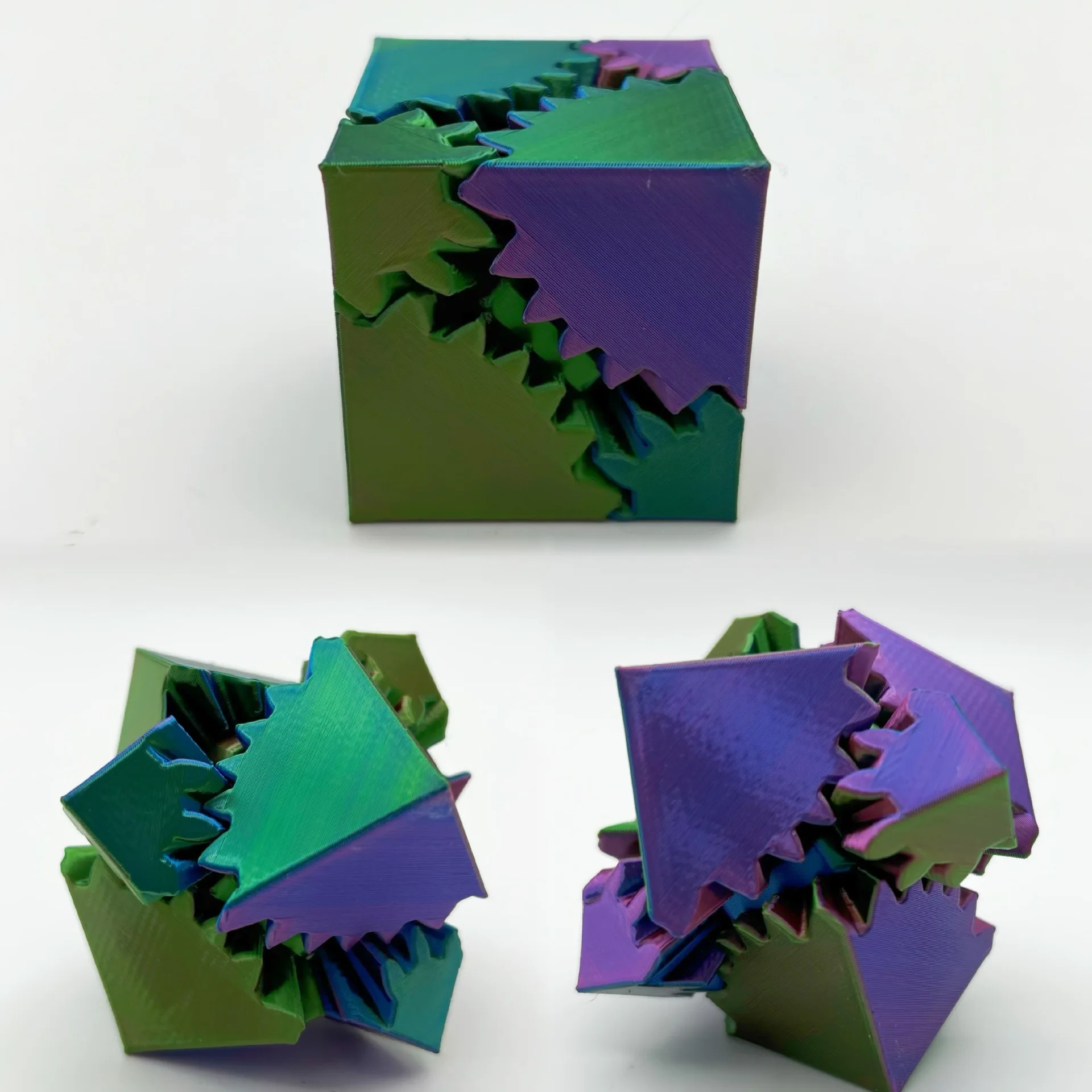 3D Printed Fidget spine Gear Cube  Stress Anxiety Relief Toys Fidget Toy