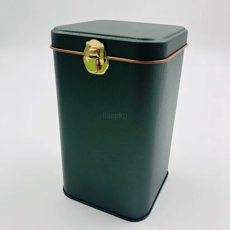 Wholesale Beautiful Hinged Food Tin Metal Box with hasp Tin Box Coffee Tea Tin boxes