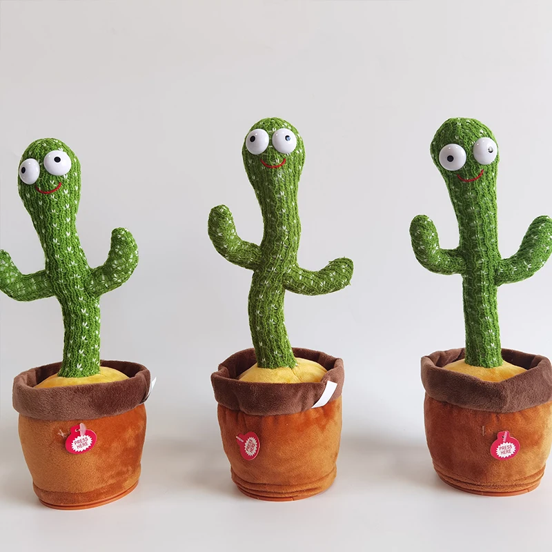 
Cute Stuffed Flowerpot Twisting Dance Cactus Doll Talking Singing Music Dancing Cactus Plush Toy 