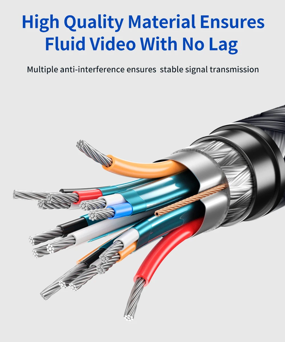 JSAUX 2K@144Hz, 1080P@144Hz,4K@60Hz DisplayPort Cable Eyefinity Multi-Display for TV, Monitor, Display -Red