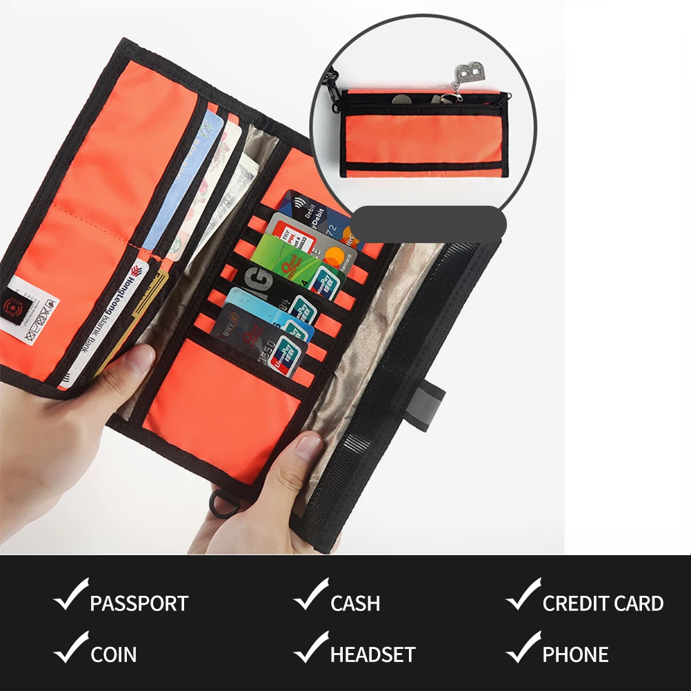 YIPINU Rfid Business Lanyard Credit Blocking Mens Wallet Card Holder passport holders