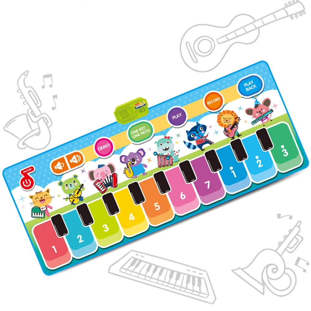 Soft Piano Mat for Toddler Touch Musical Dance Mat Play Mat for Baby Touch and Learn Educational Toy Piano Carpet