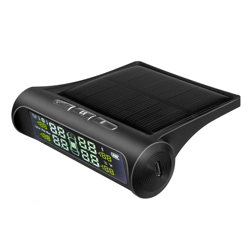 Smart Car TPMS Tyre Pressure Monitoring System Solar Power Digital LCD Display Auto Security Alarm Systems Tyre Pressure