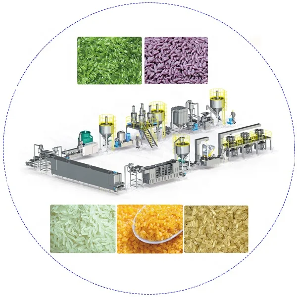 Stainless Steel Extrusion Nutritional Processing line Artificial Rice Making  Machinery