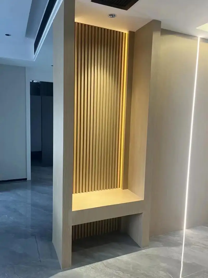 DIY Wood Lowes Interior Wall Paneling Melamine Faced or Paint Color PET Fluted Wall Panel Wood For Hotel Home Decor