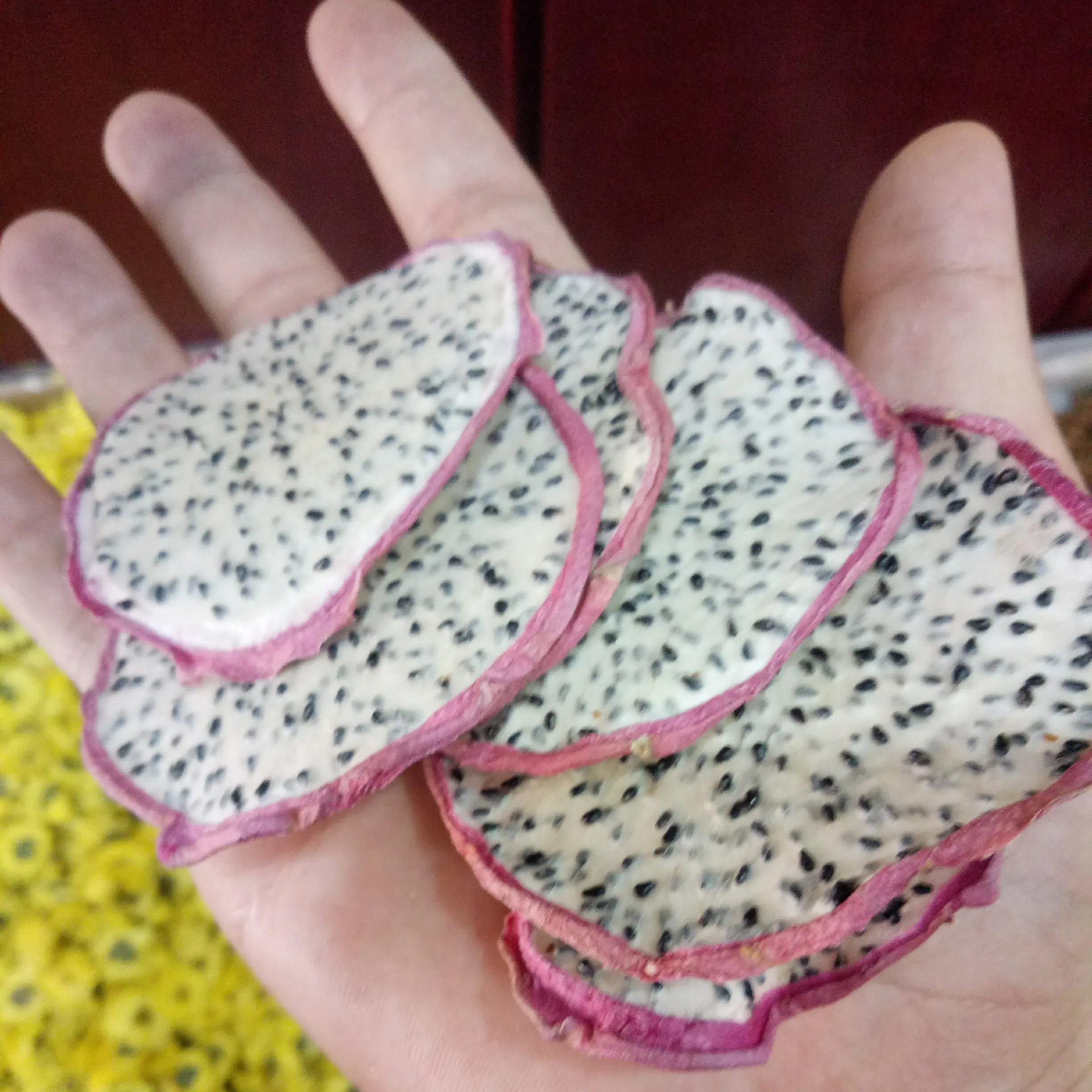 Premium Quality Dehydrated White Dragonfruit Raw Sliced Dried White Dragon Fruit for Tea