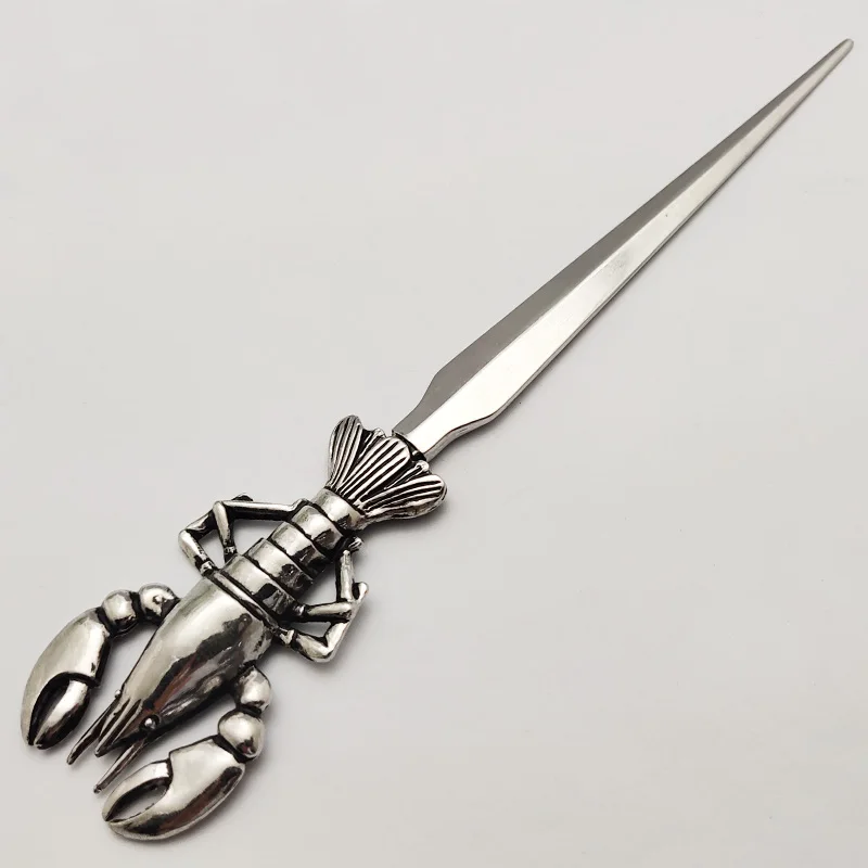 Novelty silver metal coastal decorative lobster letter opener