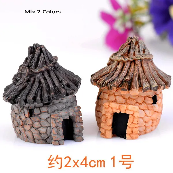 Stone House Fairy Garden Decorations Miniature Micro Cottage Landscape For DIY Resin Crafts 6designs
