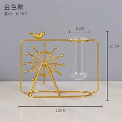 Nordic decor living room desktop ferris wheel home accessories hydroponic ornaments green plant container glass test tube vase