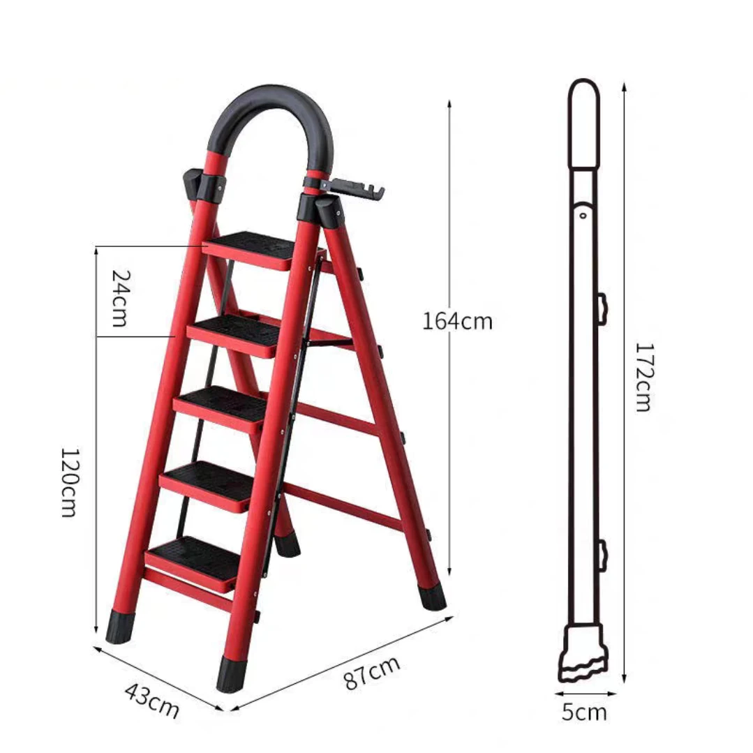Folding Attic Ladders With Handrail Step Handrails Steel Two Stool Ladder Retractable Loft Five Step For Boat