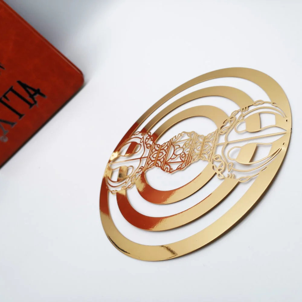 Custom flower shaped souvenir metal gold plated bookmarks