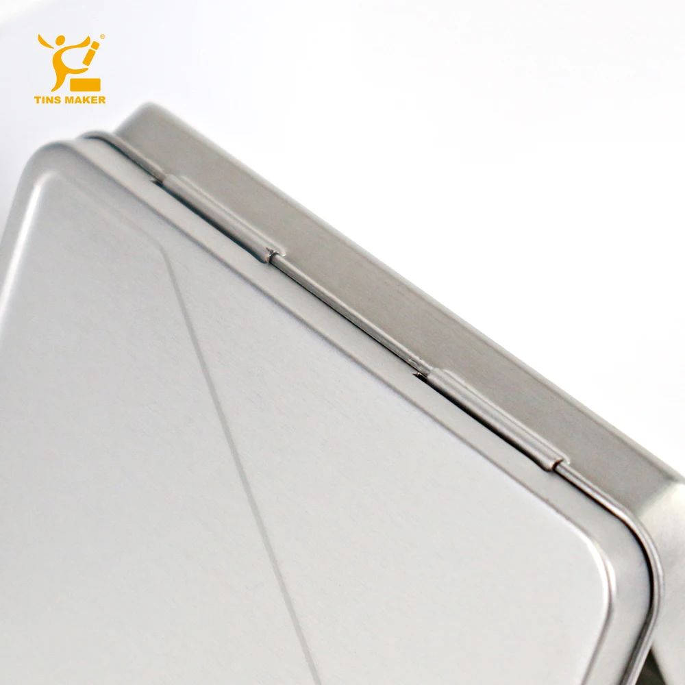 Customized Transparent window tin box with lid can print logo silver small rectangular candy tin box mint tin can