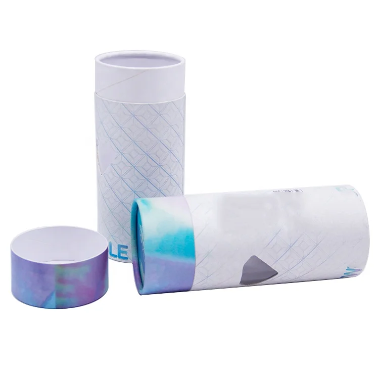 Wholesale custom printed size degradable cardboard round box kraft carton packaging paper tube with transparent window