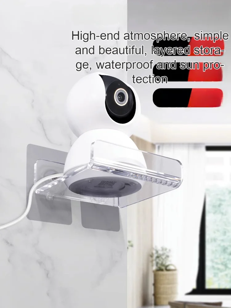 Wall mounted wall shelf camera indoor outdoor no punch router bracket acrylic wall mounted TV acrylic display shelf