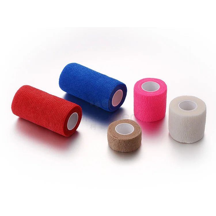 Wholesale Self Adhesive Bandages Rolls Wrap Manufacturers Non-woven Medical Colored Sports Cohesive Self-adhesive Bandage