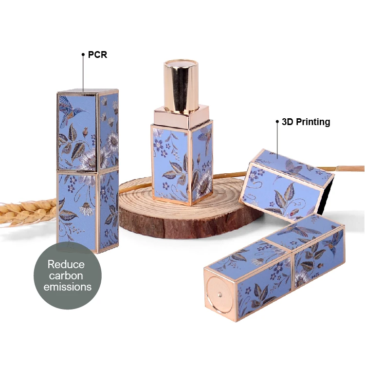 Lip Container Packaging Custom Purple Solid Plastic Pp/pet/petg/pe/pcr/abs Lipstick Tubes