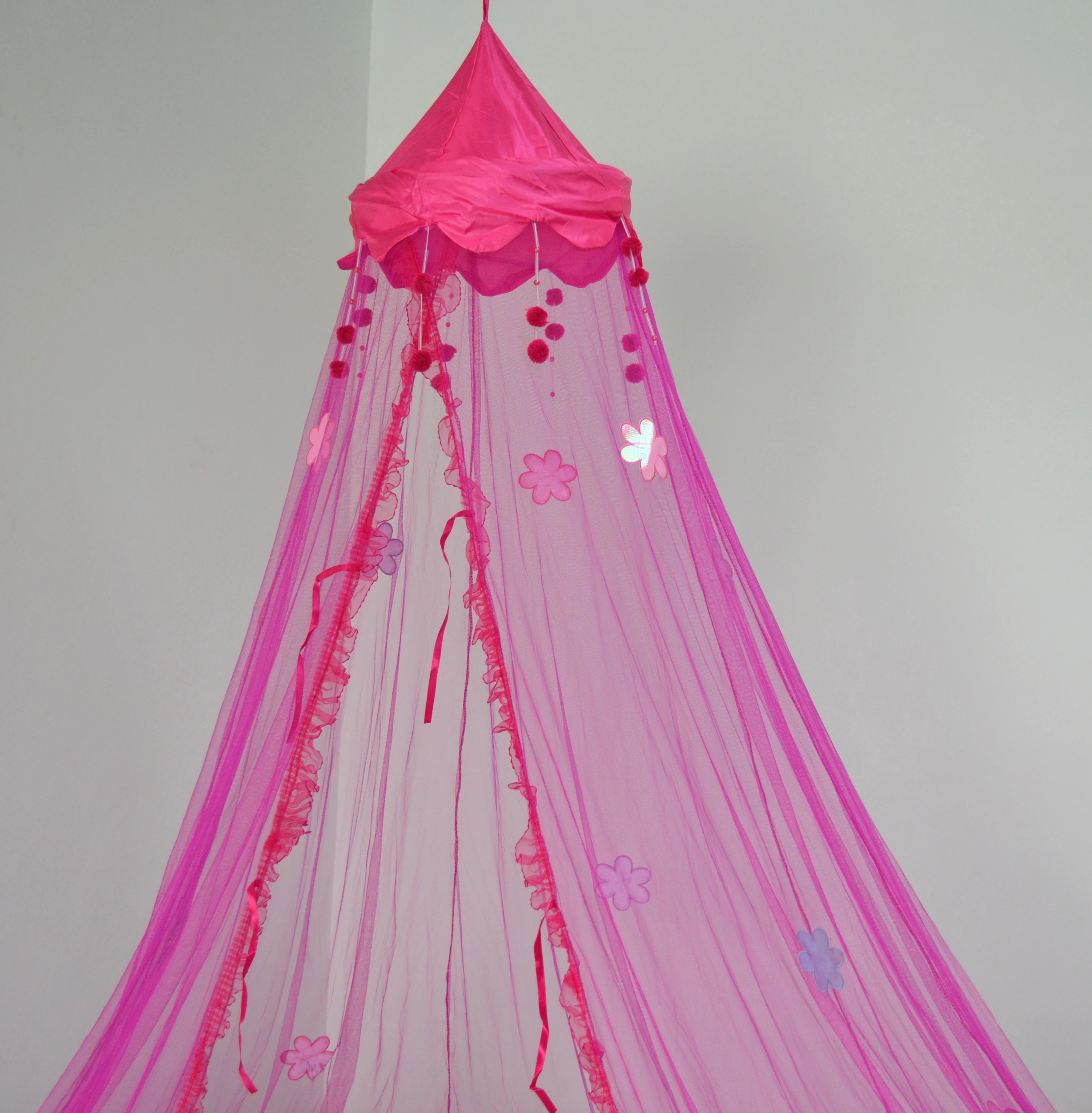 girls bed rose red color canopy mosquito net pinky princess baby bed mosquito net