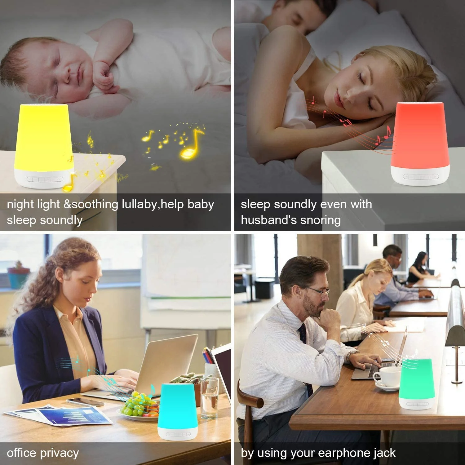 Built-in Battery 34 Soothing Music Sound Machine White Noise Machine With App Control