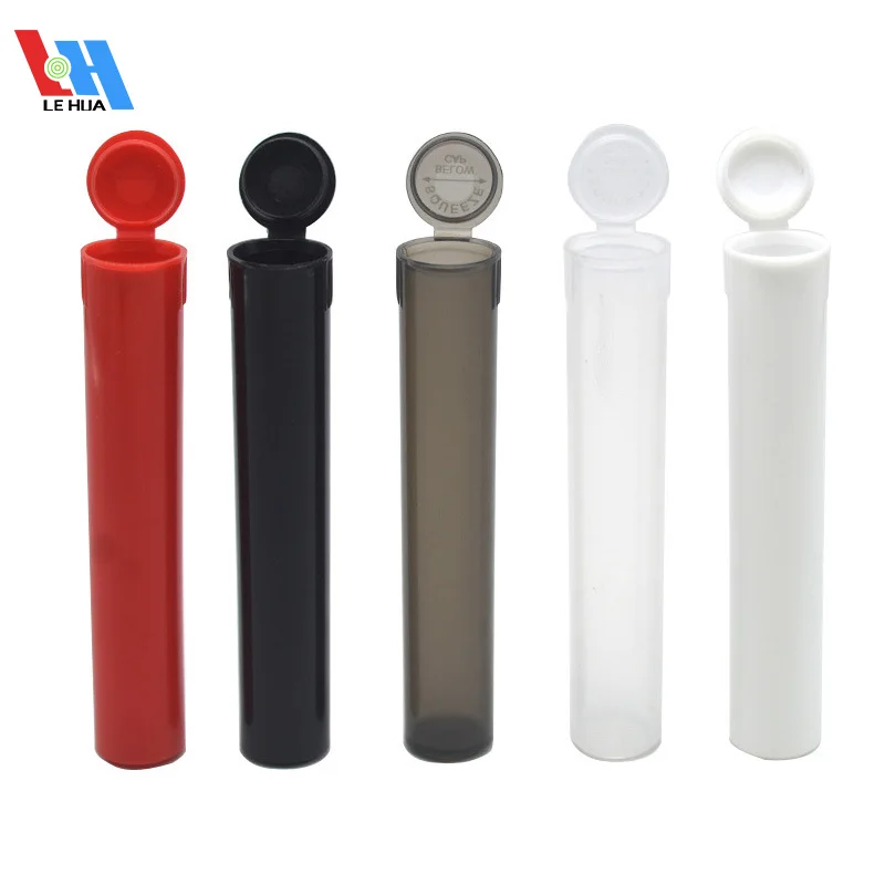 Customized 116mm Black Solid Color Child-resistant  Pre-Rolled Tube PP Plastic Packaging Tube Pre-Roll Tube