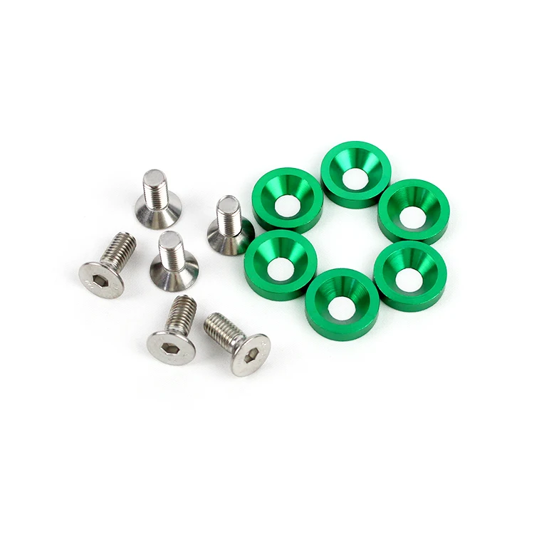 anodized red Aluminum M6 M8 Fender Washer Engine Bay Dress Up Kit for bumpers